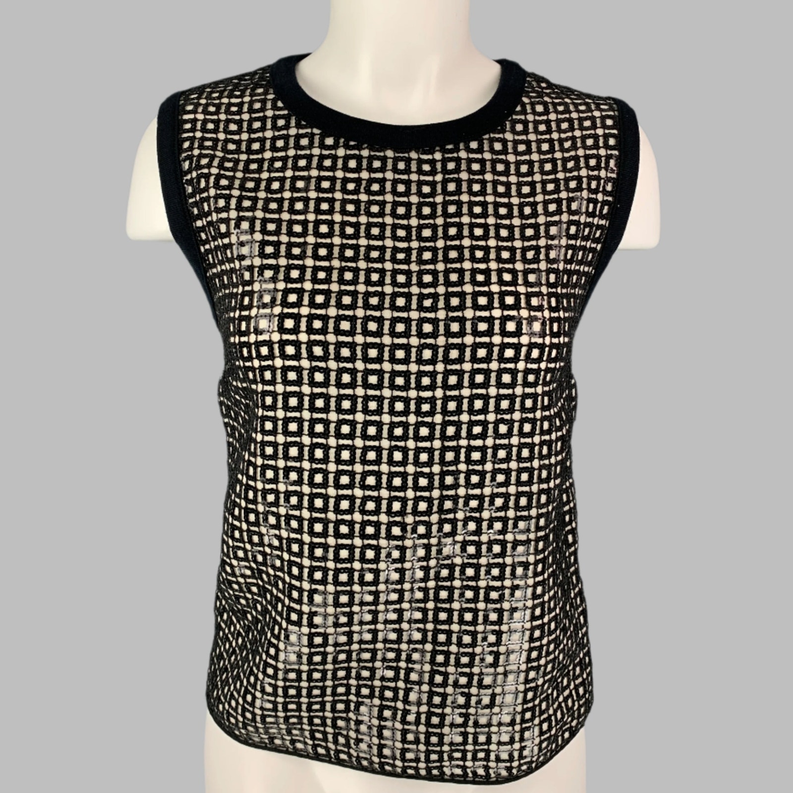 Giambattista Valli Size S Black Polyester Sequined Sleeveless Dress Top